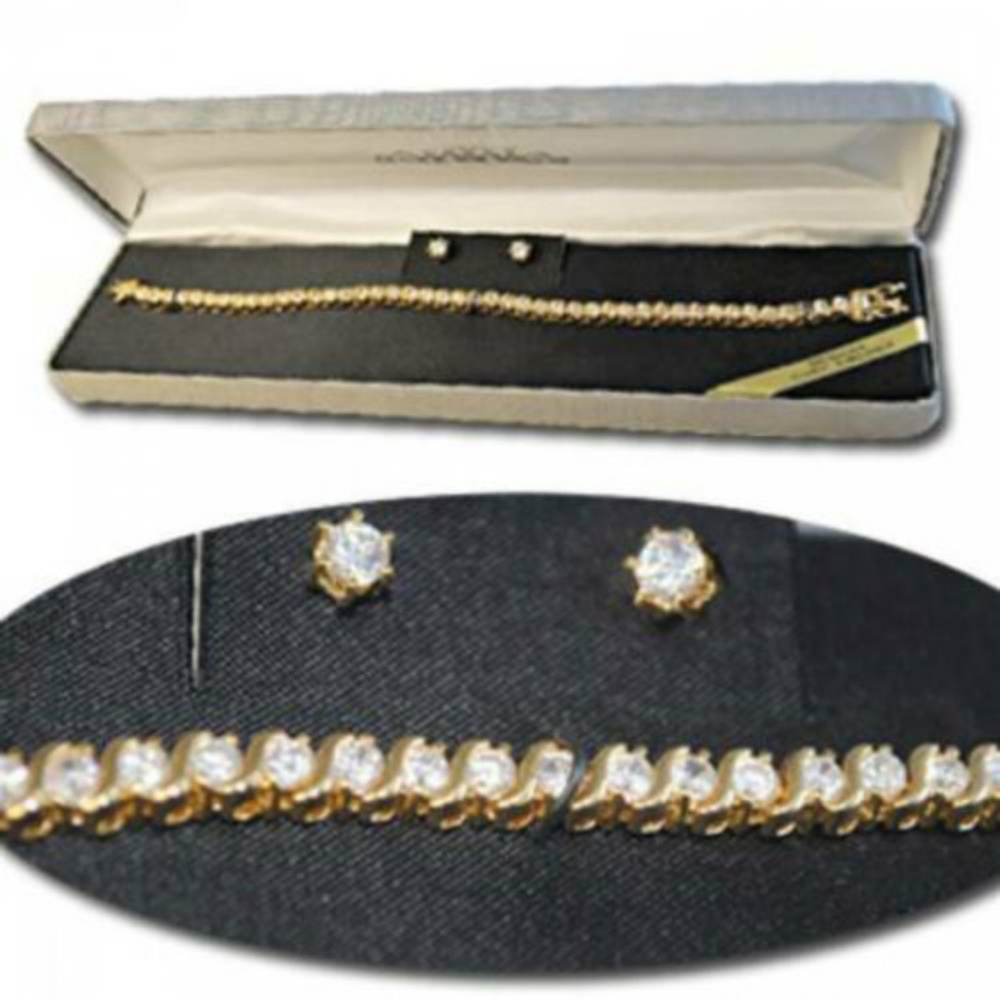 NWT cubic zirconia 2 Pc set tennis bracelet - Picture 6 of 6